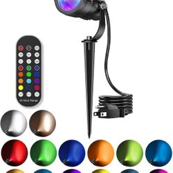 12W RGB Landscape Lighting Spot Light with Remote 1Pack
