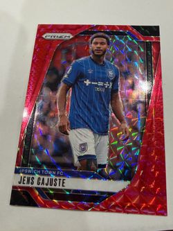 Panini Prizm Jens Cajuste Ipswich Town FC Red Cracked Ice