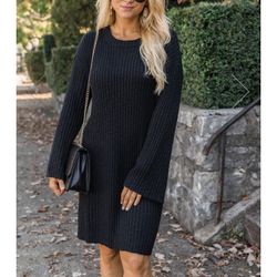 Pink Lily Boutique Ribbed Sweater Dress