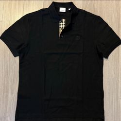 Burberry Monogram Motif Cotton Pique Polo Shirt black sz L 
