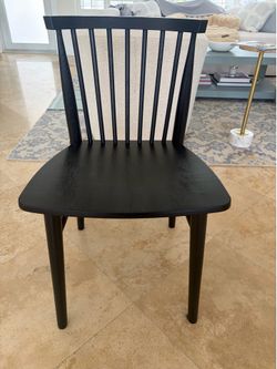 Six wood chairs