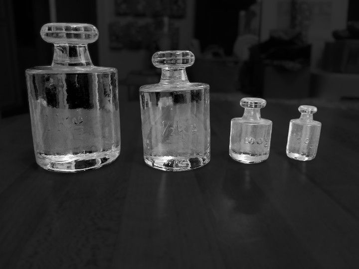 Vintage Apothecary Glass Weights Set Of 4