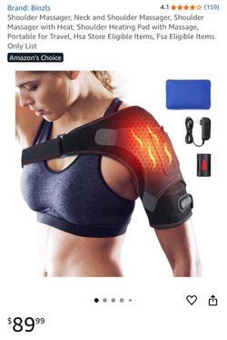 Shoulder Massager, Neck and Shoulder Massager, Shoulder Massager with Heat, Shoulder Heating Pad with Massage, Portable for Travel