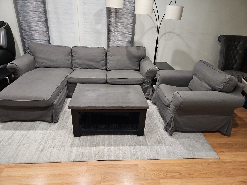Ikea Ektorp Sofa Chair Coffee Table Furniture