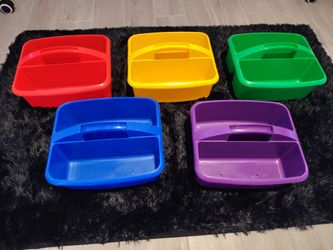 Set of 5 Plastic Storage Caddies