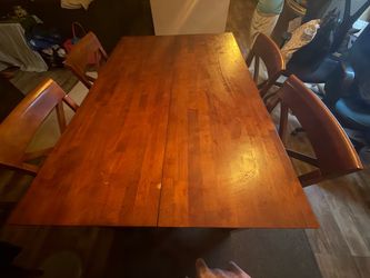 Wood table with built in extension