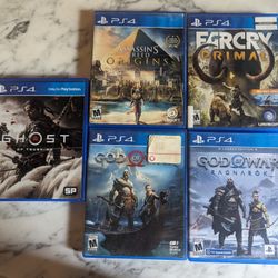 5 PS4 Game Lot (God Of War, Assassins Creed, Tsushima)