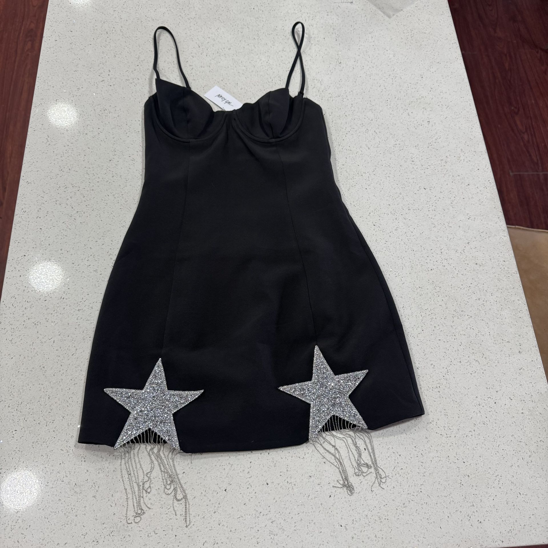 NWT NastyGal Bejeweled Dress Size 6 Premium Star Embellished Mini Tassle S Nasty Gal Premium Star Embellished Mini Dress **rare and sold out!** Se