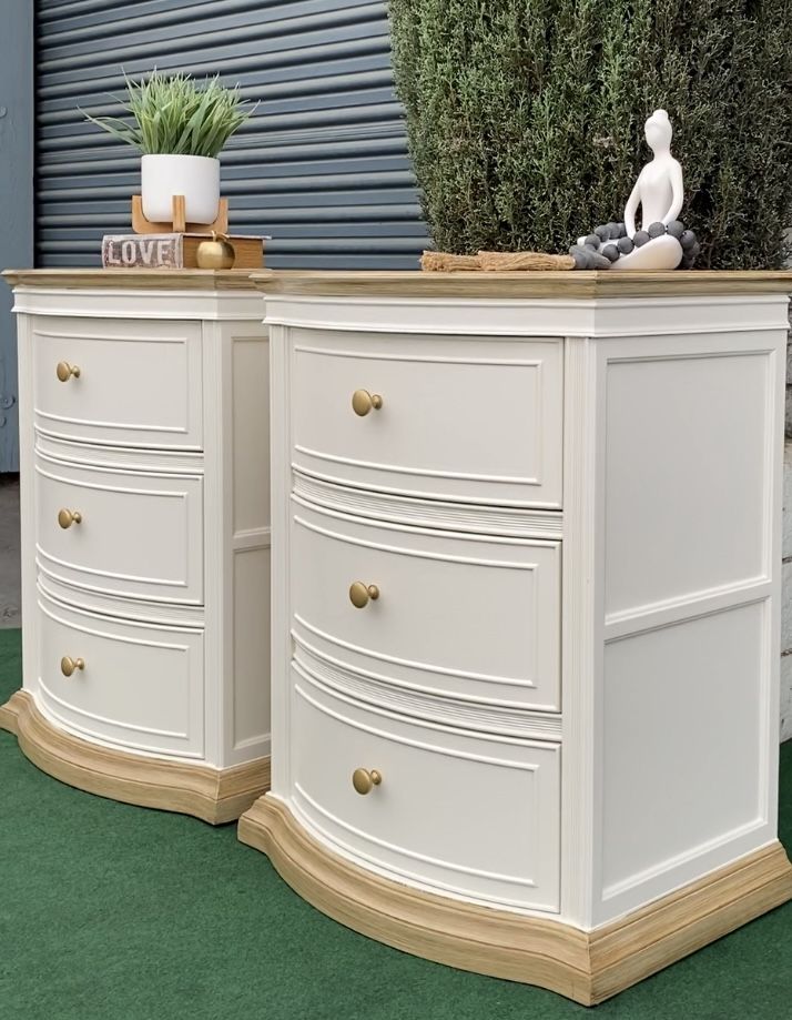 SOLID WOOD PAIR OF NIGHT STANDS/ Refinished 