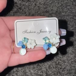 Blue Flower Earrings 