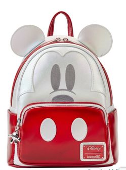 Disney Mickey Mouse 100 Year Red and Platinum Disney Loungefly