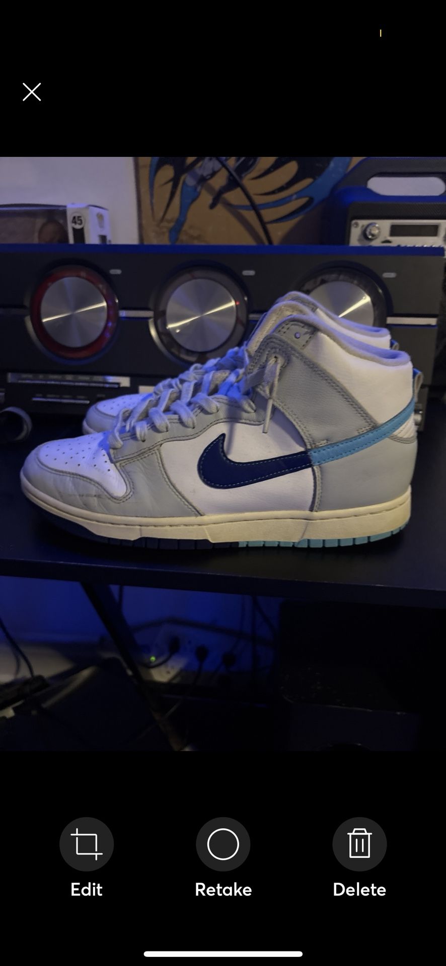 Nike Dunk Hi Retro SE Mens 9’5 Color: Summit White/Baltic Blue