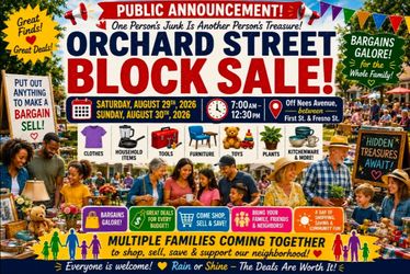 ORCHARD STREET- Multi-Family yard sale