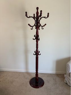 73" Freestanding wood Coat Racks Stand with 14 Hooks