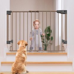 Stairway Baby Gate 29–43” Hardware Mount Auto Close Walk Through Safety Gate
