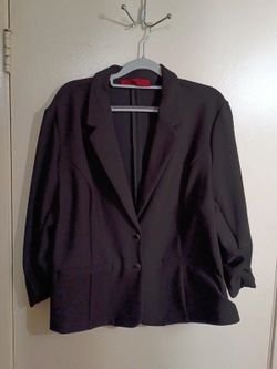 (Size PXL) Love Scarlett Black 3/4 Ruched Sleeve Blazer