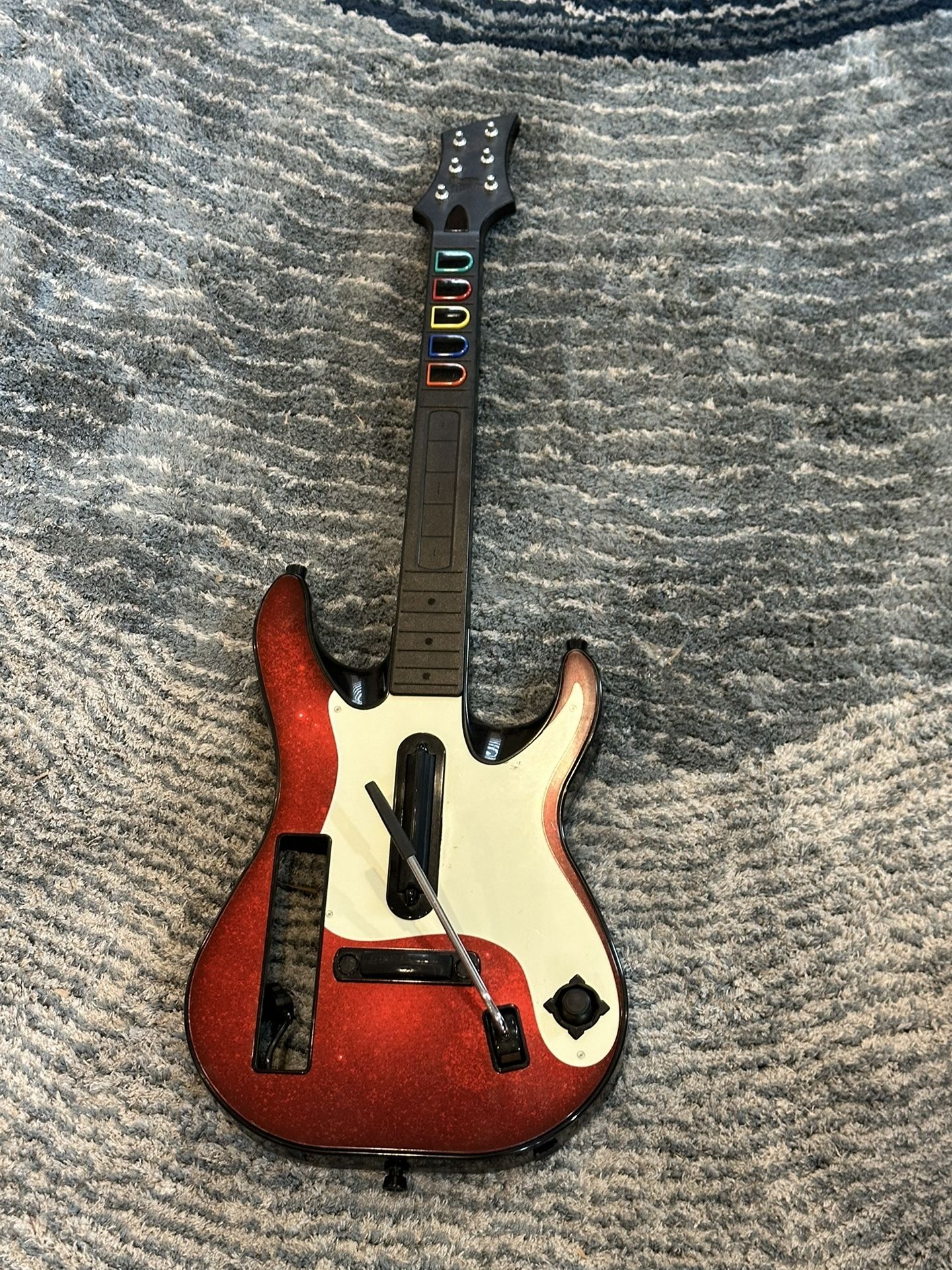 Nintendo Wii Guitar Hero 5 Band Hero Guitar Wireless GH5 Red White Tested
