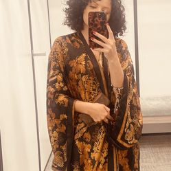 Black And Gold Kimono Dress
