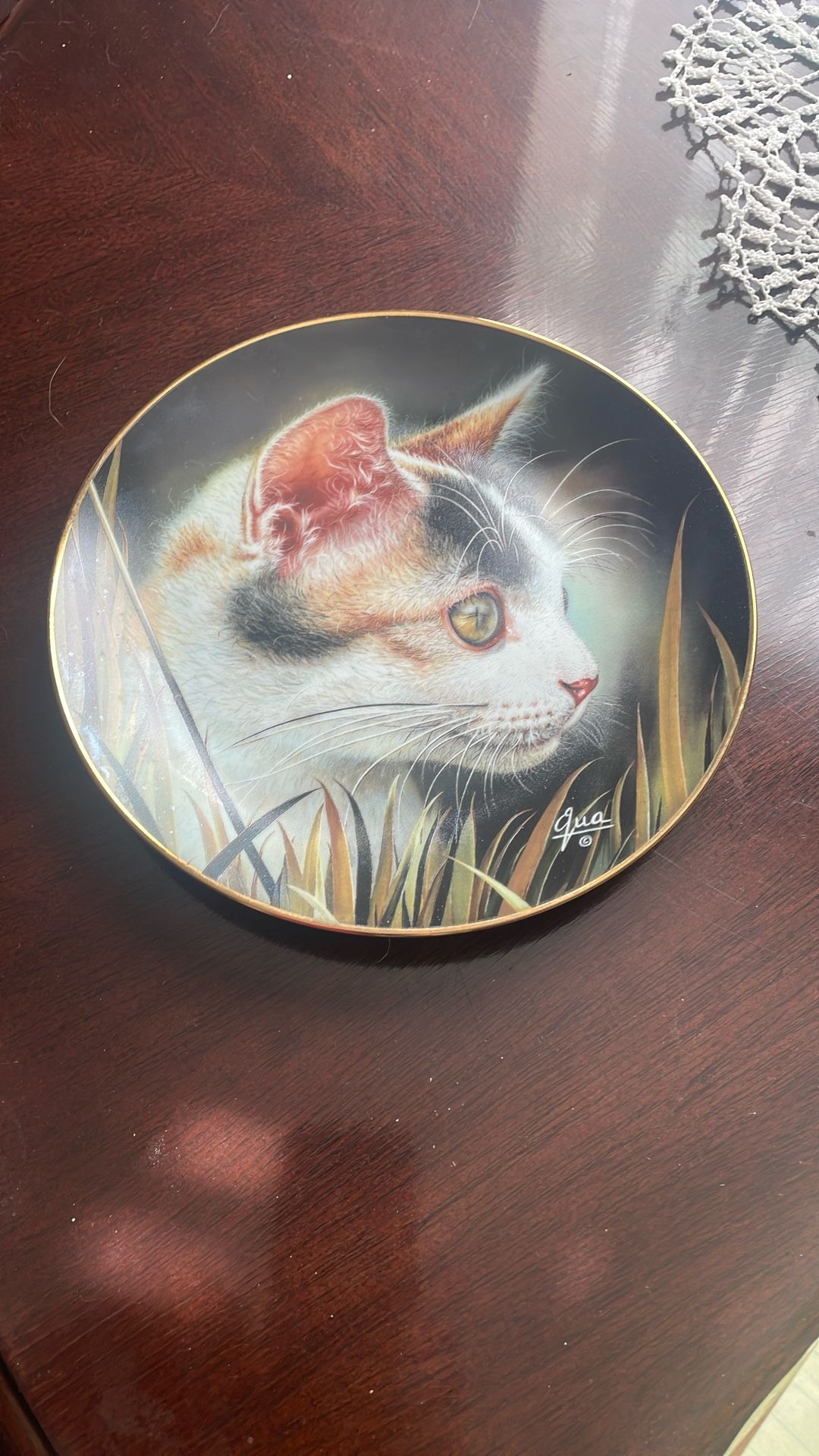 Vintage 1993 Hamilton Collection Cat Tails Cat Cameo