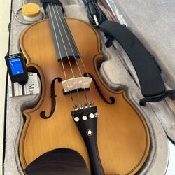 4/4 Electric Acoustic Violin with New Bow, Digital Tuner, Extra Strings, Shoulder Rest, Cable $160 Firm