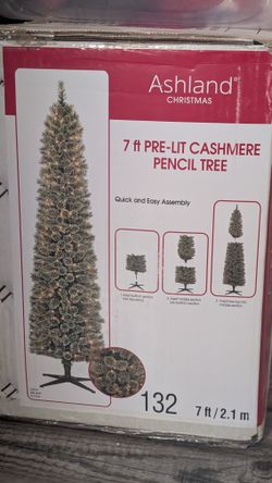 7 ft Pre-lit Cashmere Pencil Christmas Tree