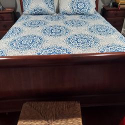 Sleigh Bed Solid Wood