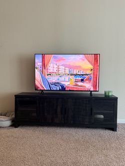 Threshold 75” TV Stand / Media Console – Weathered Pine