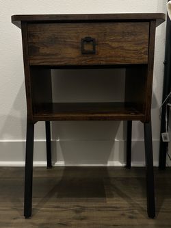 Nightstand with Drawer and Shelf