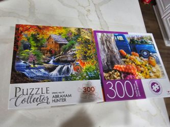 Lot 300 Piece Jigsaw Puzzles Cra-Z-Art Abraham Hunter & Cardinal Complete