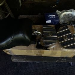 Harley Softail Passenger Seat And Floorboards $250 Screaming Eagle Exhaust $250 Front Wheel Tire Rotor $250 