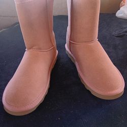 Pink Suede Boots