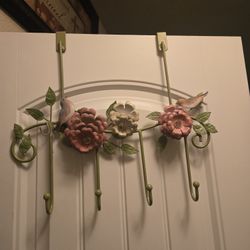 Vintage Over -The - Door Decorative Hook Rack 