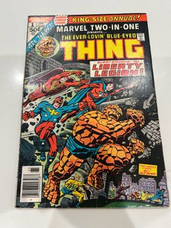 MARVEL TWO IN ONE #1 ANNUAL, THE EVER LOVIN' BLUE EYED THING, GUEST STARRING: THE LIBERTY VG