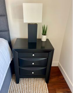 Two black Modern nightstands Two black Modern nightstands
