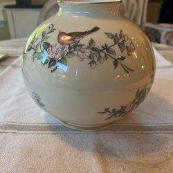 Lenox “Serenade” Large Globe Porcelain Vase with 24k Gold Trim