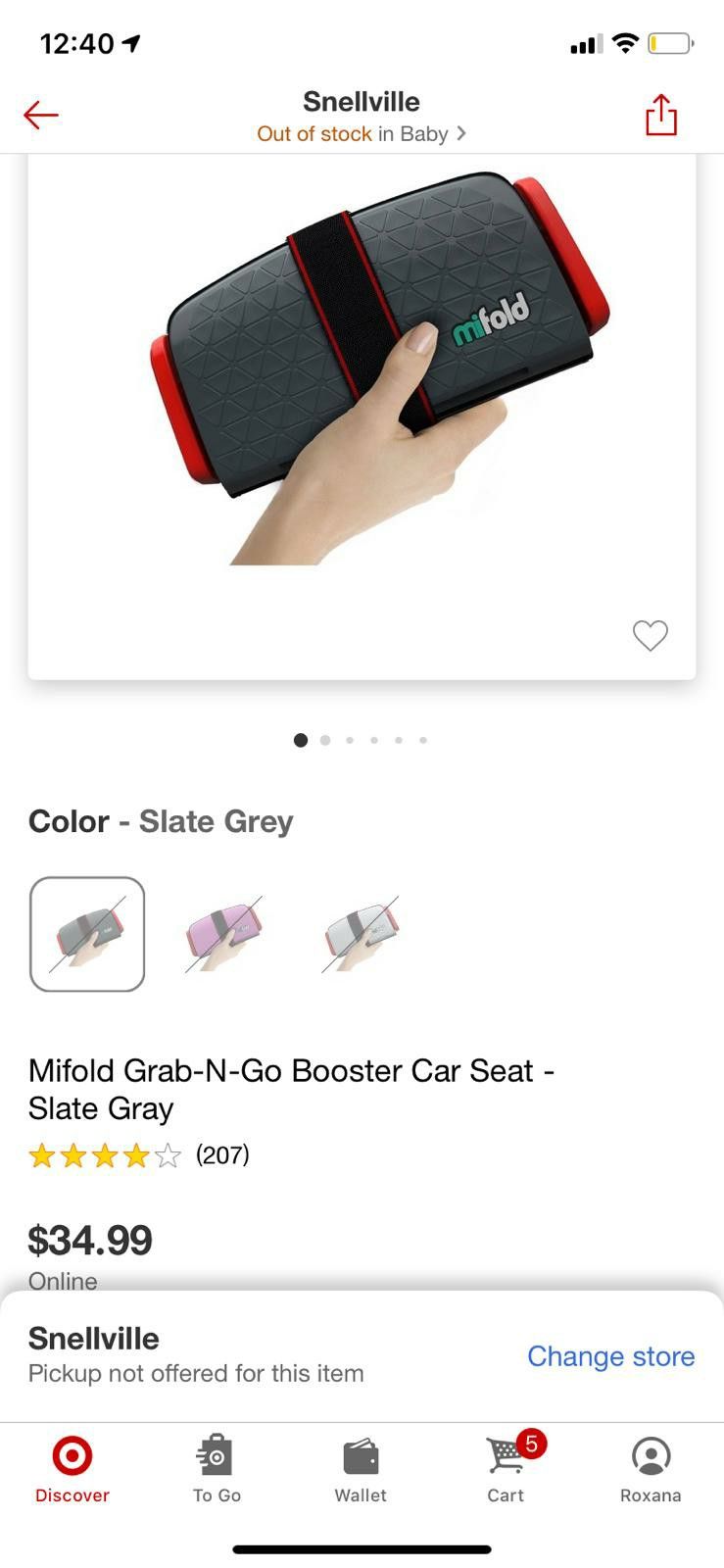 Booster car seat, grab and go