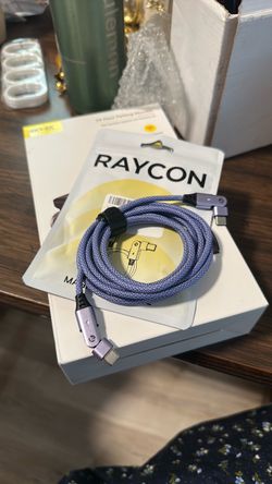Raycon Magic Spin Cable - 100 W, tipo C a tipo C, 6.6 pies, color morado