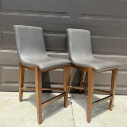2 Leather Barstool Chairs