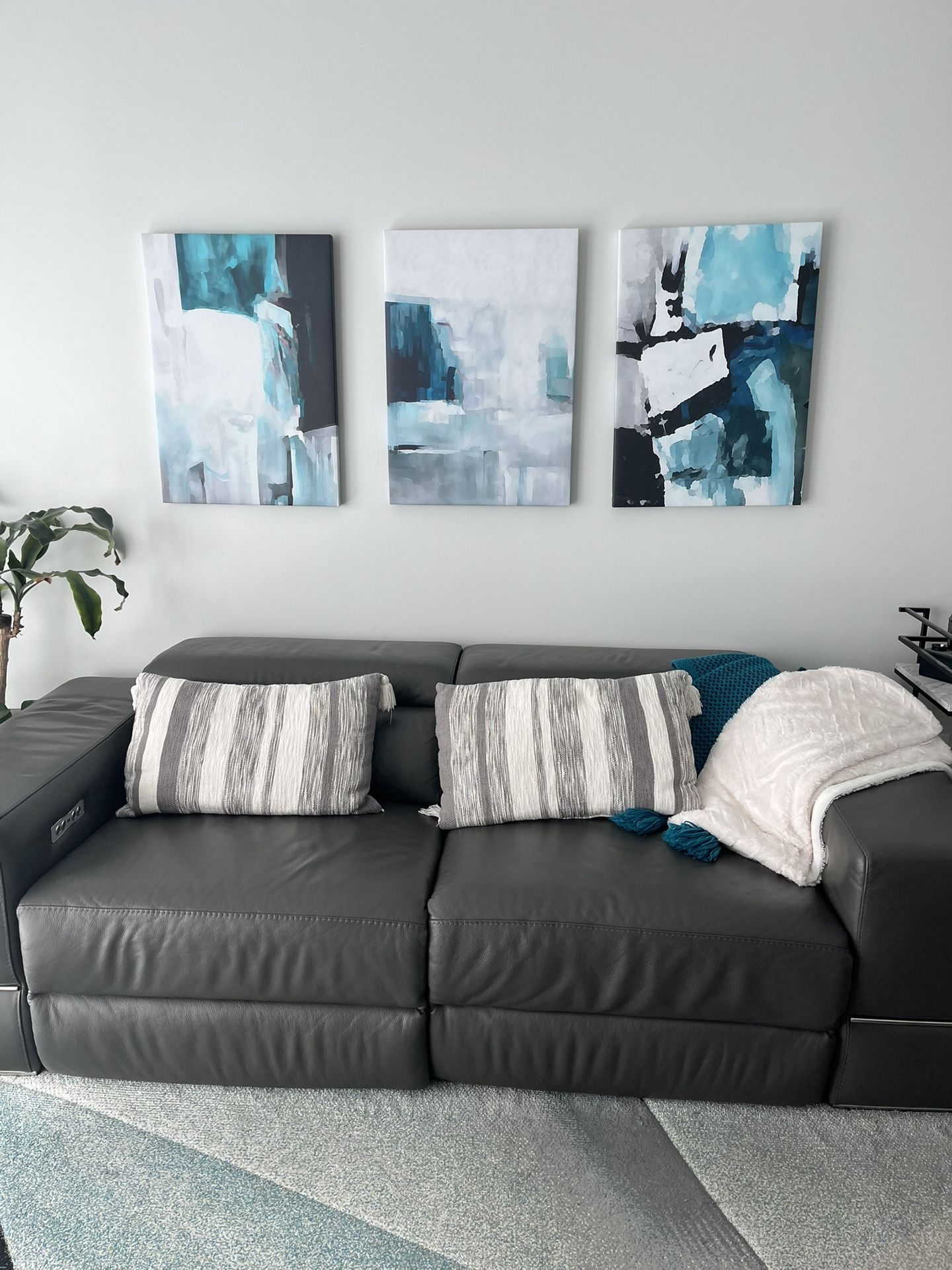 Modern Leather Electric Reclining Couch
