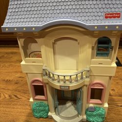 Rare Vintage 1997 Fisher Price Loving Family Grand Doll House 4618 Blue Roof