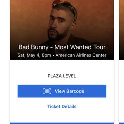 Bad Bunny Tickets Most Wanted Tour Tickets MAY 5 ,2024 SECTION 115 Row R Seats 5-6  