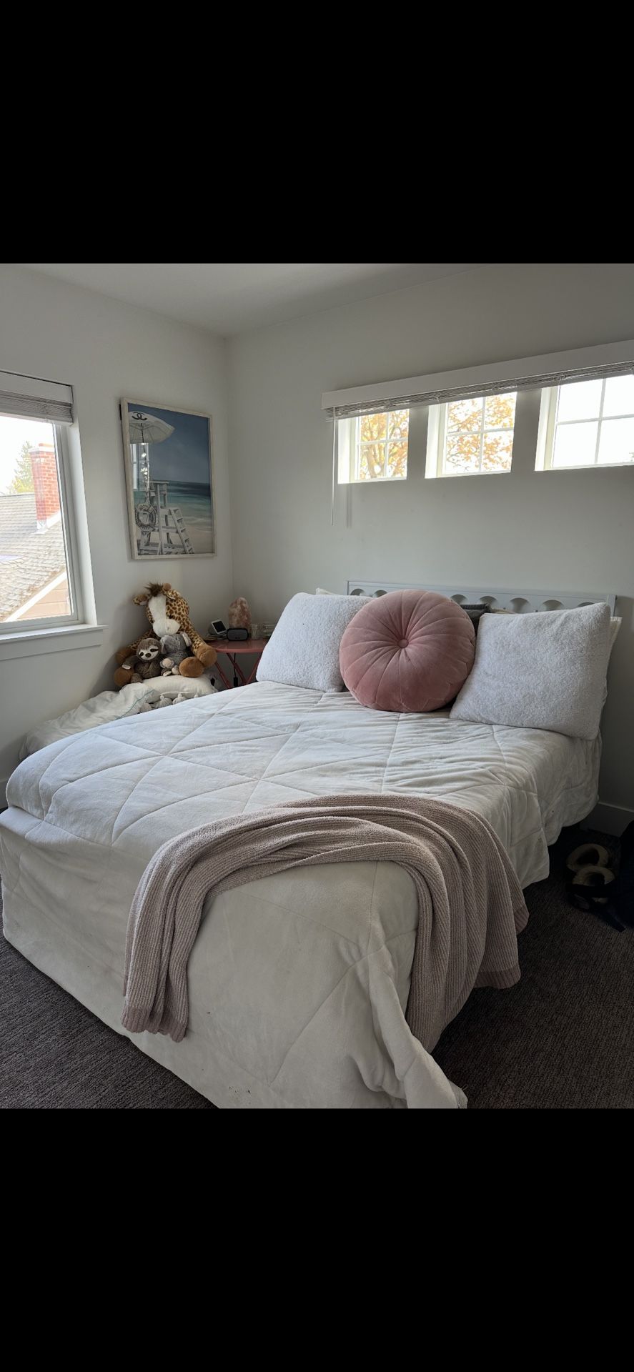 Full Size Metal Bed frame Full Size Mattress With Cover