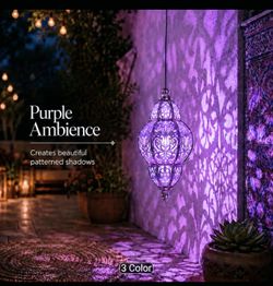 New SOLAR PURPLE Morrocan Lantern
