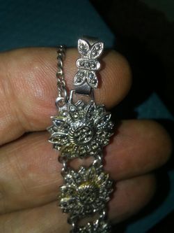Old sterling silver bracelets real stone