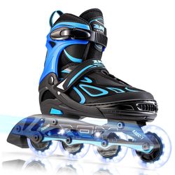 Men's Size 8.5-10.5 Four Size Adjustable Inline Skates, Rollerblades By 2PM Sports 