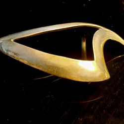 Vintage Sterling Silver Belt Buckle Western Abstract Design 