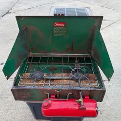 Vintage Coleman 2-Burner Gas Camp Stove – Made in USA (As-Is)