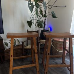 2 Wooden Stools 