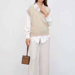 Cozy Beige Sweater Vest