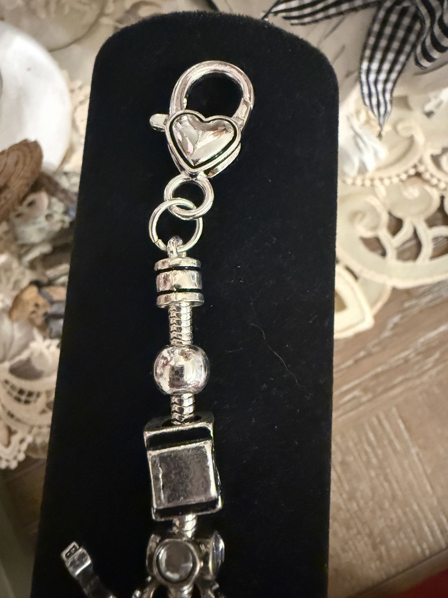 Sterling silver Bracelet With All Charms And Spacers Included 7 3/4 To 8 In